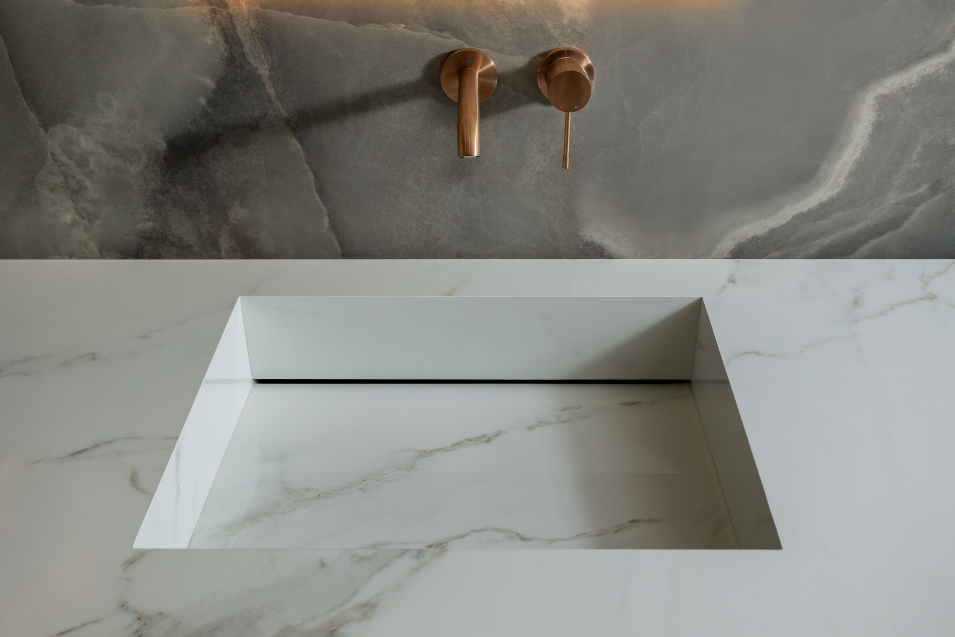 Modern bathroom stone sink